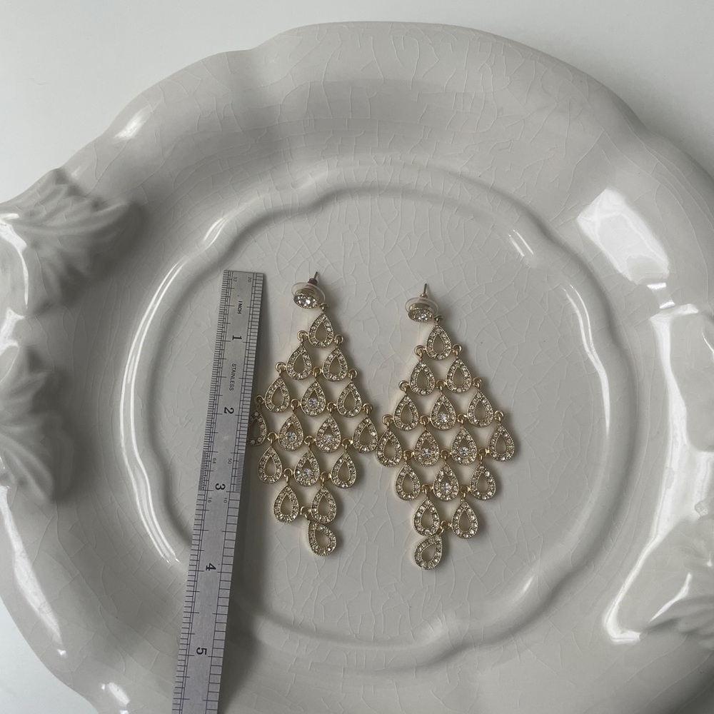 Elegant Gold Chandelier Earrings